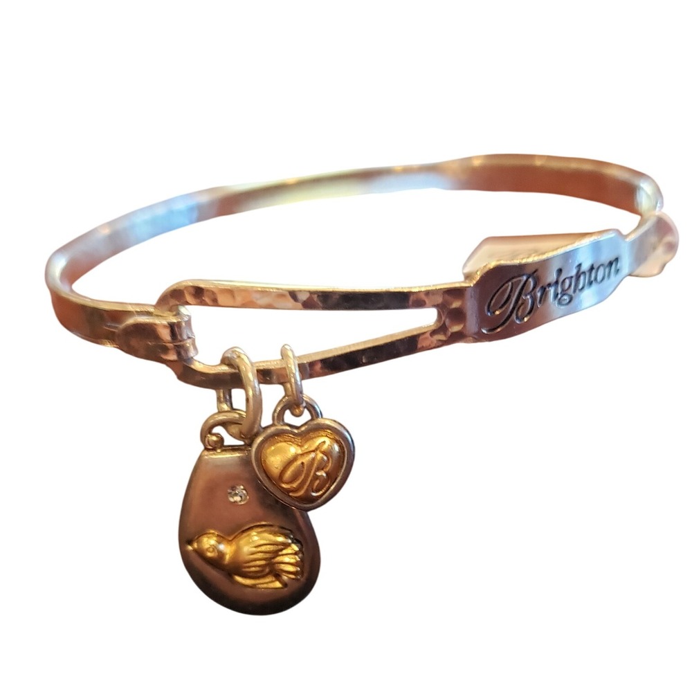 Brighton Peace on Earth Bangle Bracelet Silver Tone Charm D25354 P42‎ New
